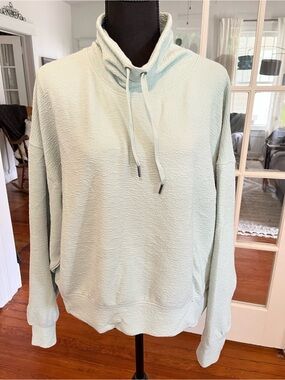Danskin Light Mint Pullover Sweatshirt with Funnel Neck